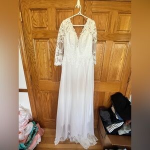 Loyeloy - Elegant White Lace Wedding Dress